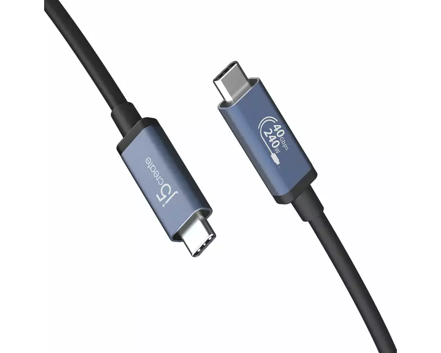 j5create JUC29L08 USB Kabel 0,8 m USB C 40 Gbit/s 240 W Schwarz, Blau