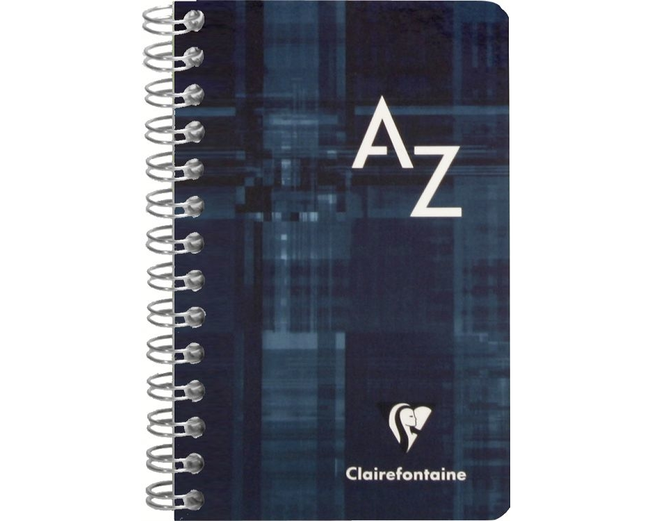 CLAIREFONTAINE Spiralheft mit Index 7,5x12cm 8589 5mm, A-Z, ass. 50 Blatt