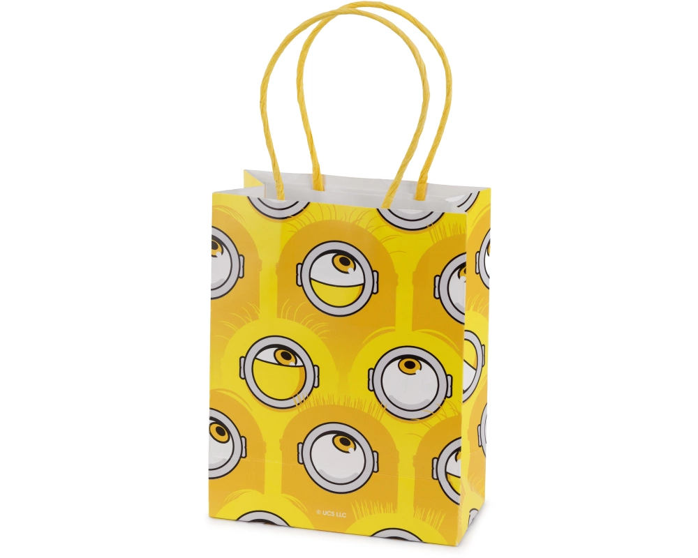 PARTYDECO Geschenktüten 12x15.5x6cm TNS10 Minions gelb, 6 Stück