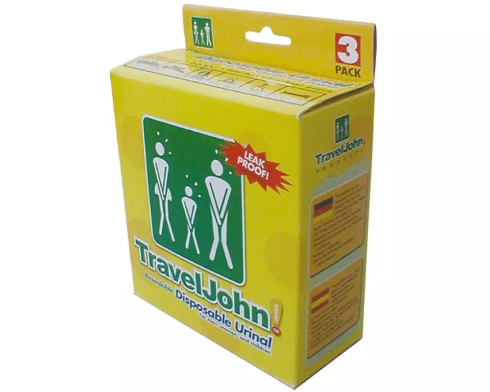 Traveljohn Einweg-Urinal Unisex 3er-Pack