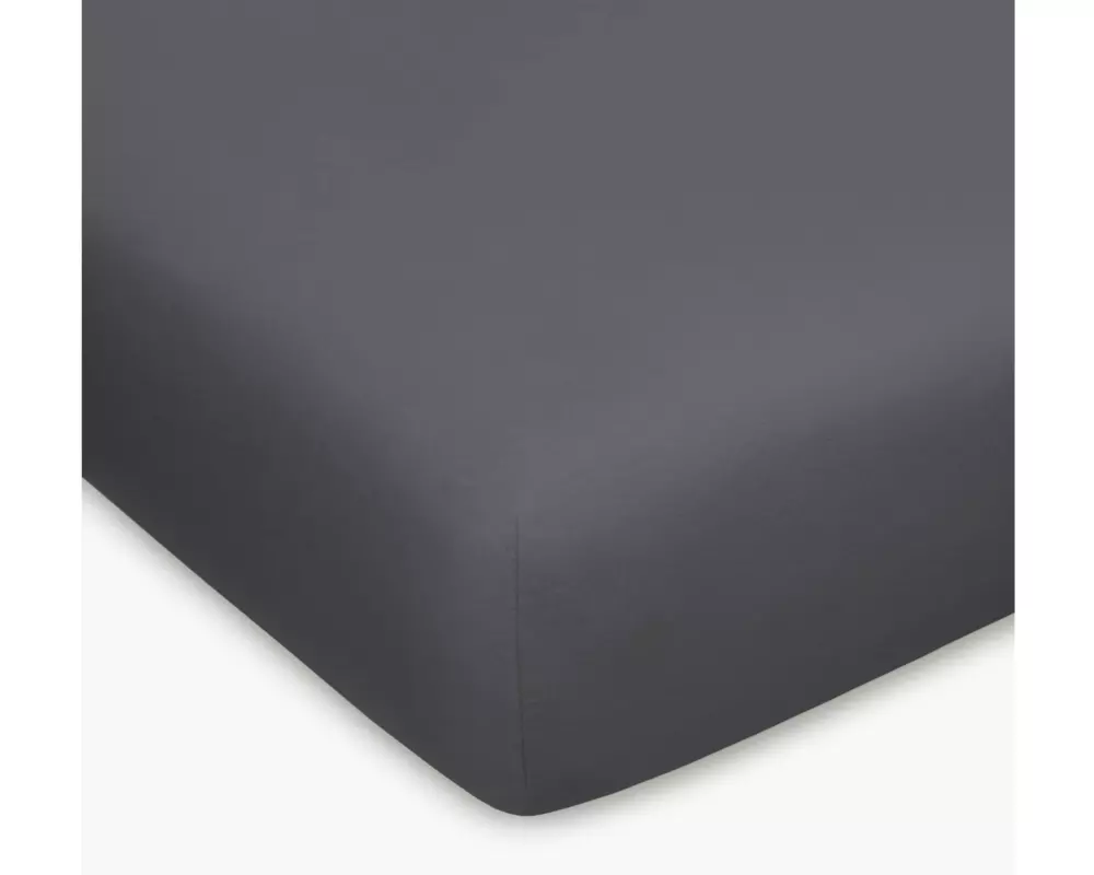 Home Fashion Fixleintuch Jersey Titan Schwarz, 180-200 x 200 cm
