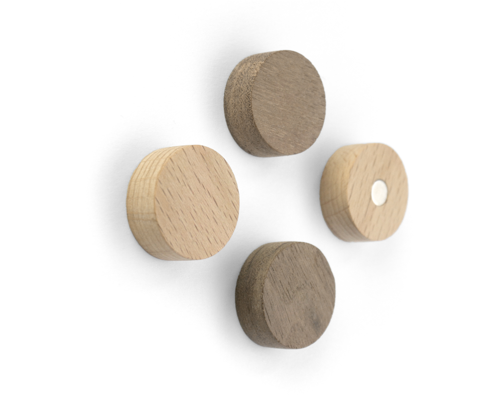 TRENDFORM Magnete WOOD ROUND FA3141 4er Set, Holz