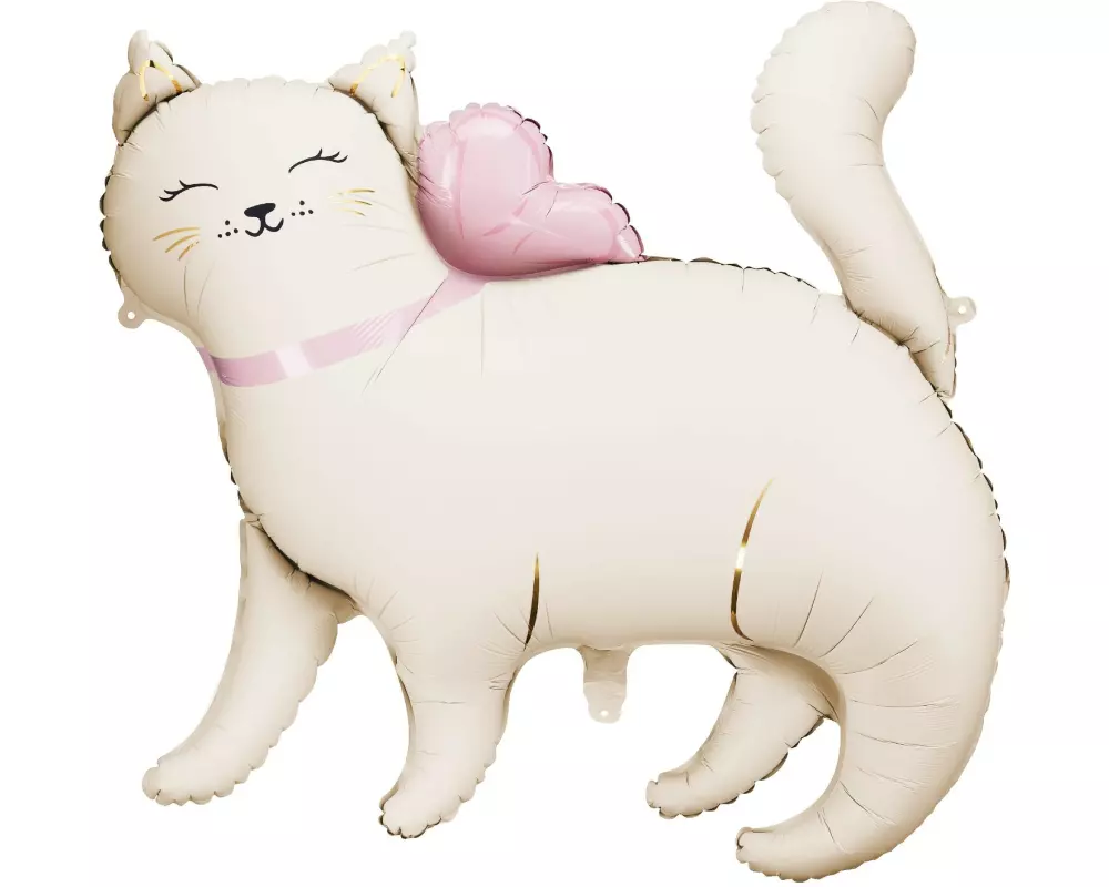 Partydeco Folienballon Katze Weiss