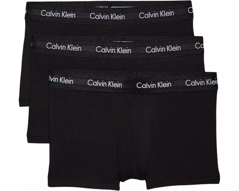Calvin Klein Wäsche Unterhosen 3P Low Rise Trunk Schwarz/Weiss, M