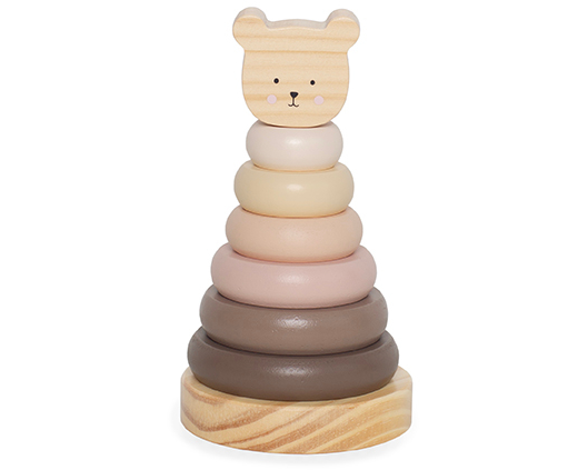 JABADABADO Stapelturm Ringe 10x10cm W7244 Teddy, Nature Line