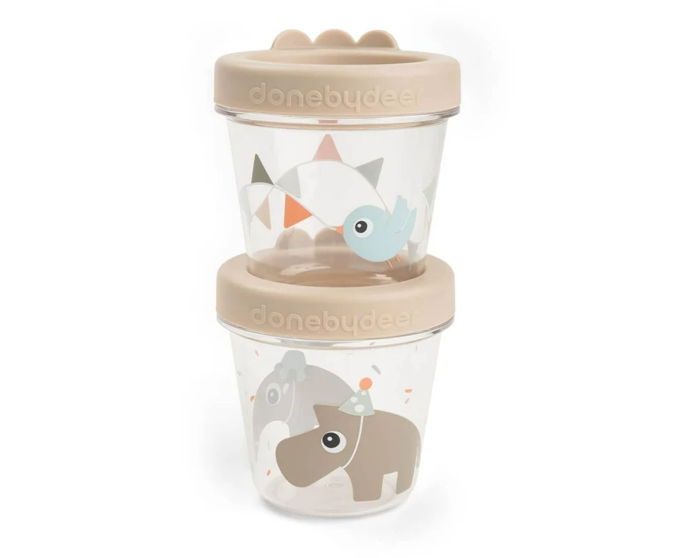 done by deer Baby-Snackbox 2-er Set Celebration Sand Sand