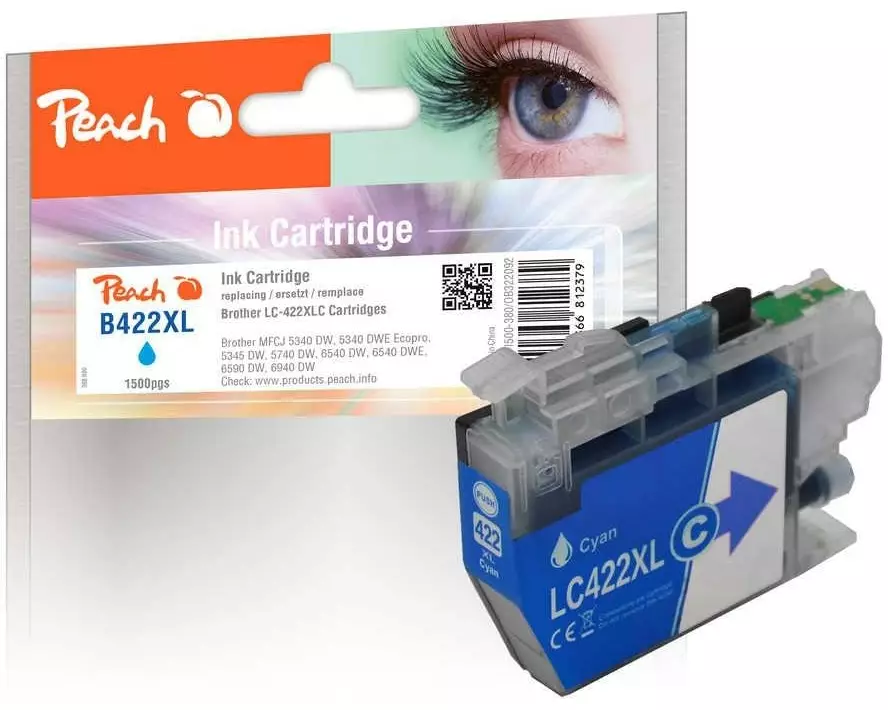 Peach Tinte Brother LC-422XLC Cyan