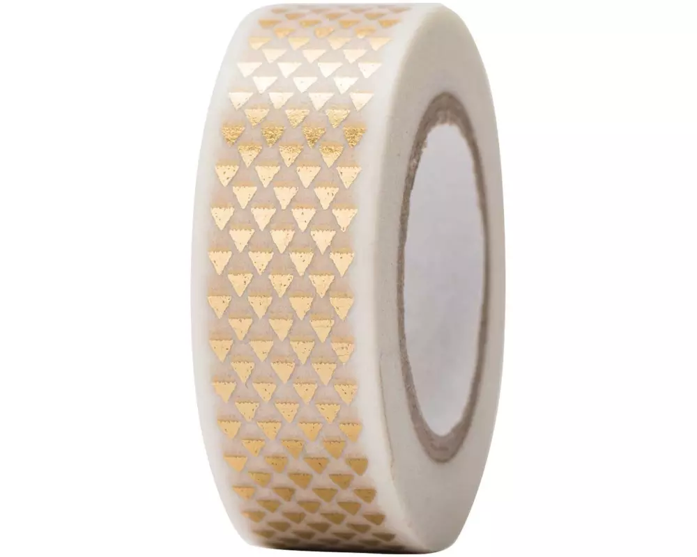 Rico Design Washi Tape Dreiecke 1.5 cm x 10 m, Gold
