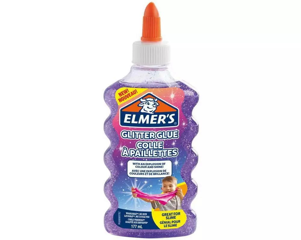 Elmers Bastelkleber Glitter Glue 177 ml, Violett