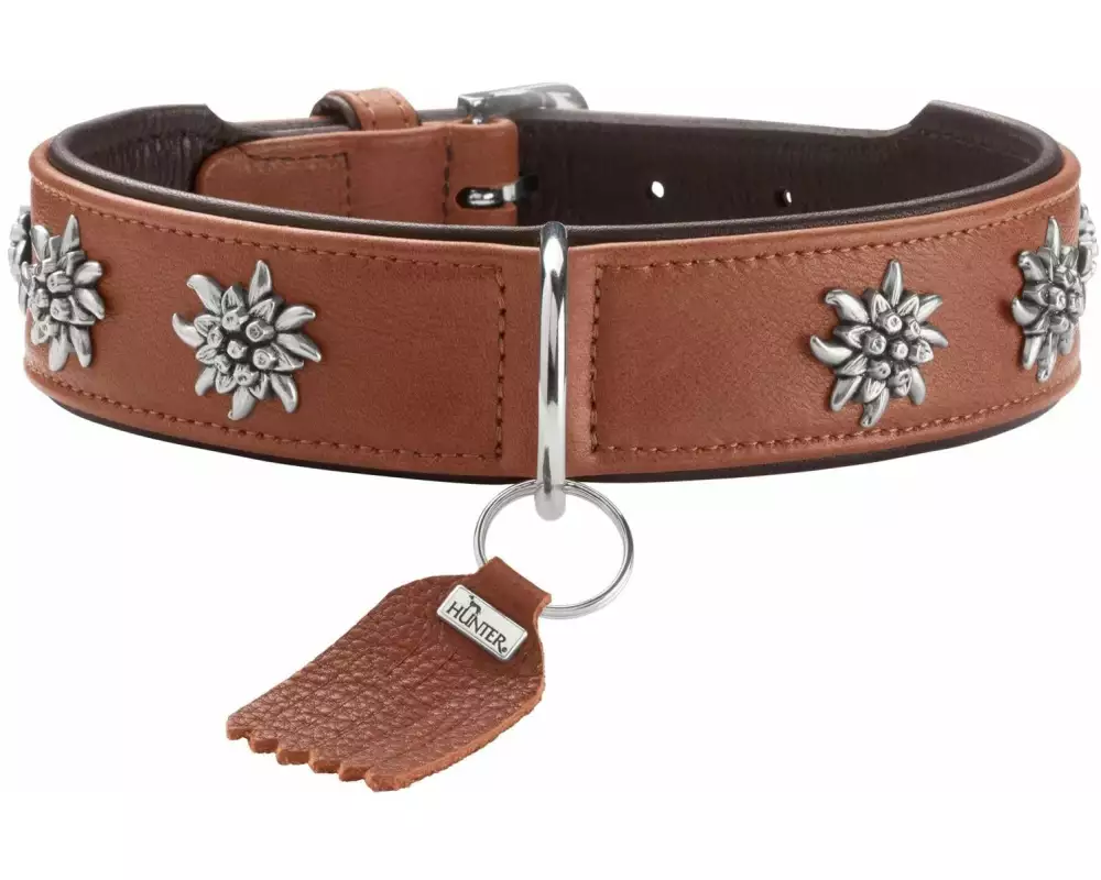 Hunter Halsband München 55/M, Rindsleder, Cognac/Schwarz
