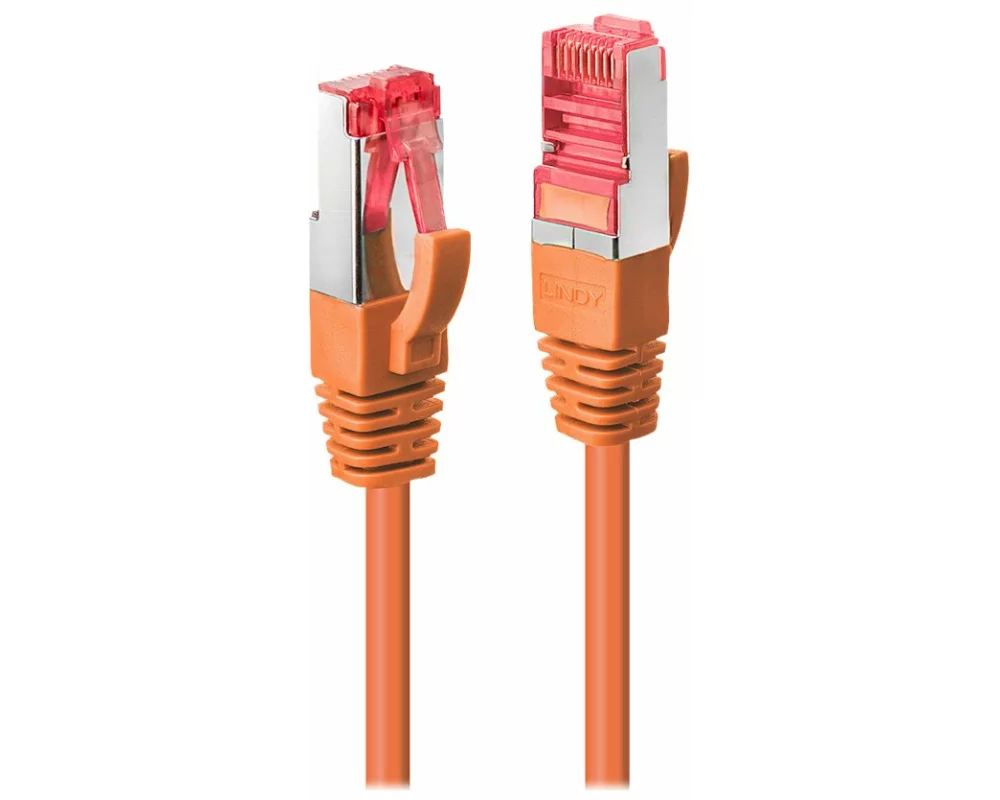 LINDY Patch Cable, Cat6, S/FTP, RJ45-RJ45, 15m, orange