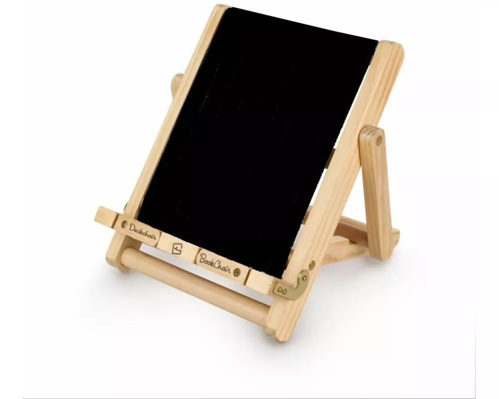 Bookchair (Medium) - Schwarz - Buchständer aus Holz - Leseständer - Für Bücher, E-Reader und Tablets - Lesehilfe - Tablethalter - freihändig Lesen - G