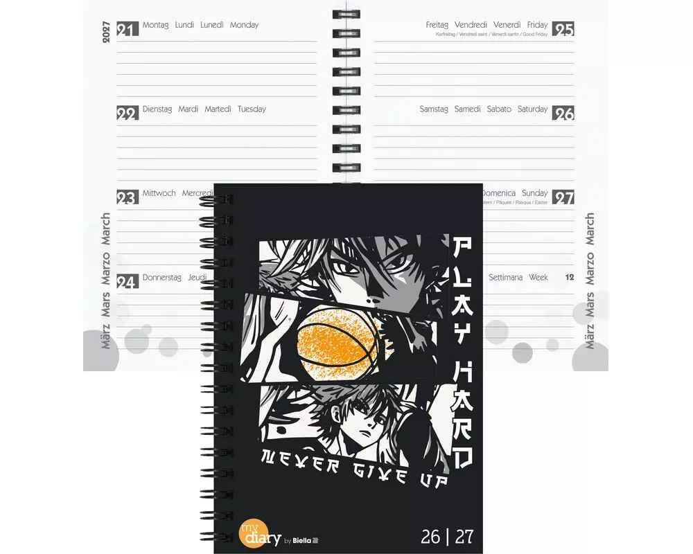 Biella Schulagenda mydiary Wire-O 2026/27 Anime, 12 x 16.5 cm