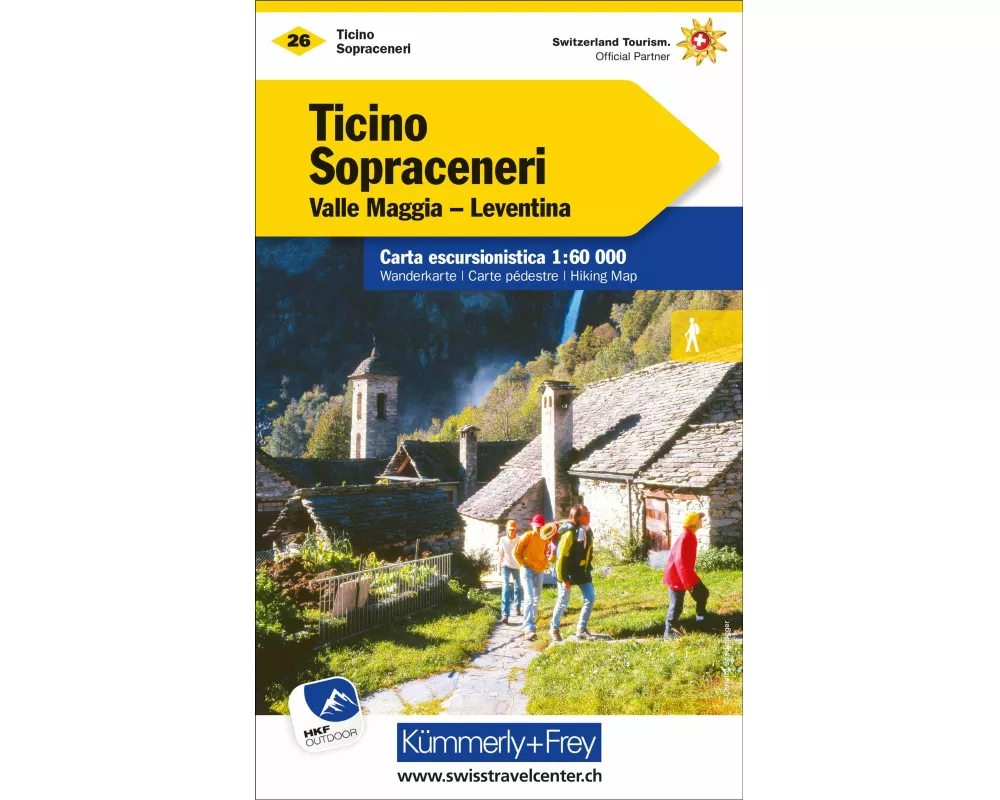 Kümmerly+Frey Wanderkarte 26 Ticino, Sopraceneri 1:60.000