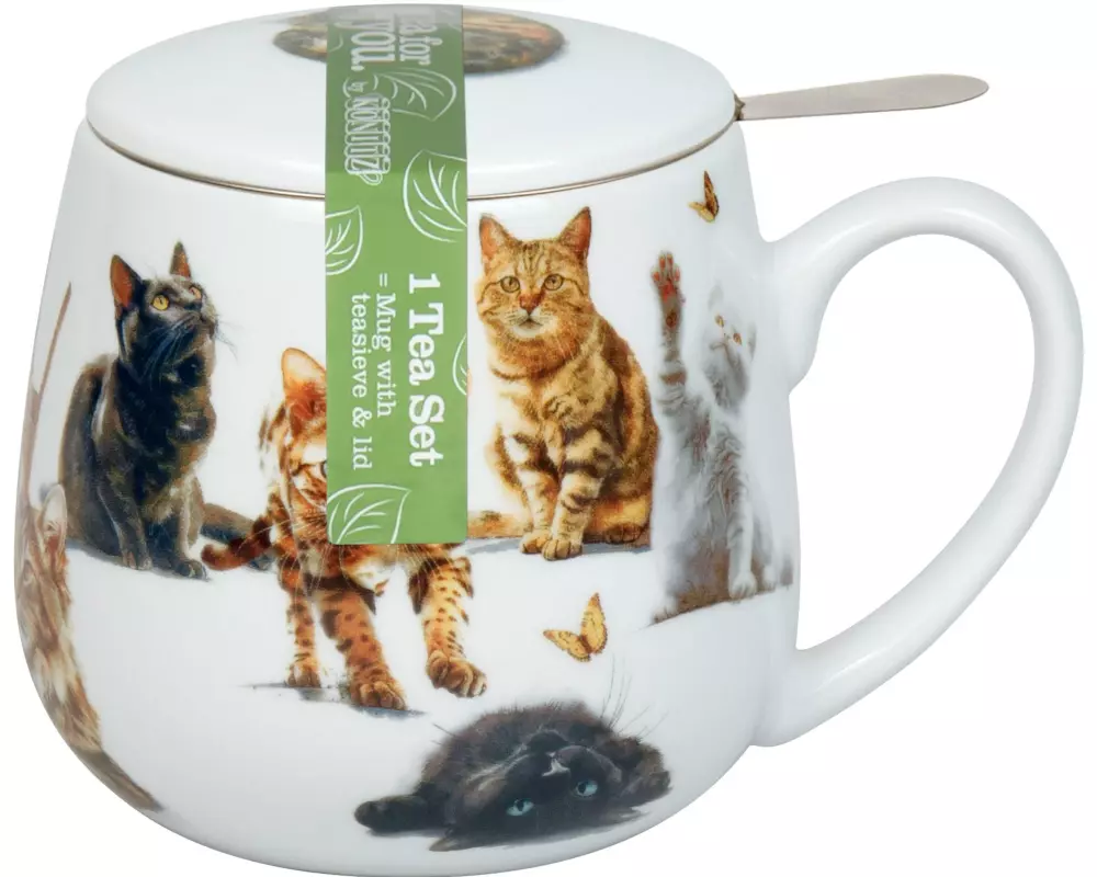 Könitz Teetasse Tea for you Samtpfoten 400 ml, Weiss