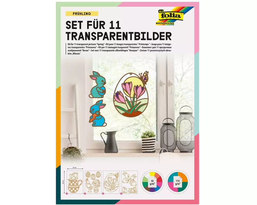 Folia Bastelset Oster-Transparentbilder 21-teilig
