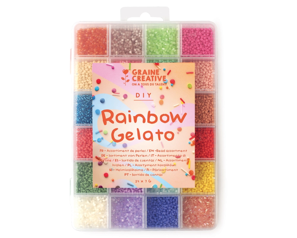 GRAINE CREATIVE Perlen Kit Rainbow Gelato GC-736107 24 Farben