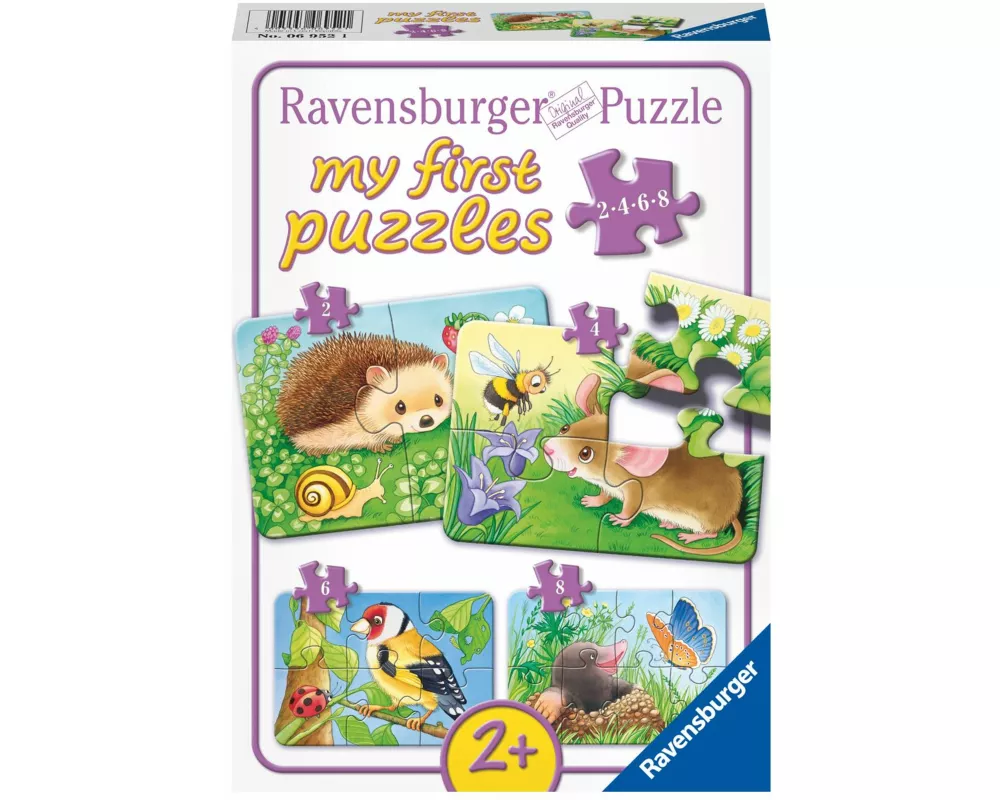 Kinderpuzzle 2, 4, 6, 8 Teile - Süße Gartenbewohner