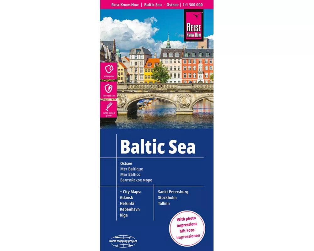 Reise Know-How Landkarte Ostsee 1:1 300 000 mit Stadtplänen Danzig, Helsinki, Kopenhagen, Riga, St. Petersburg, Stockholm, Tallinn