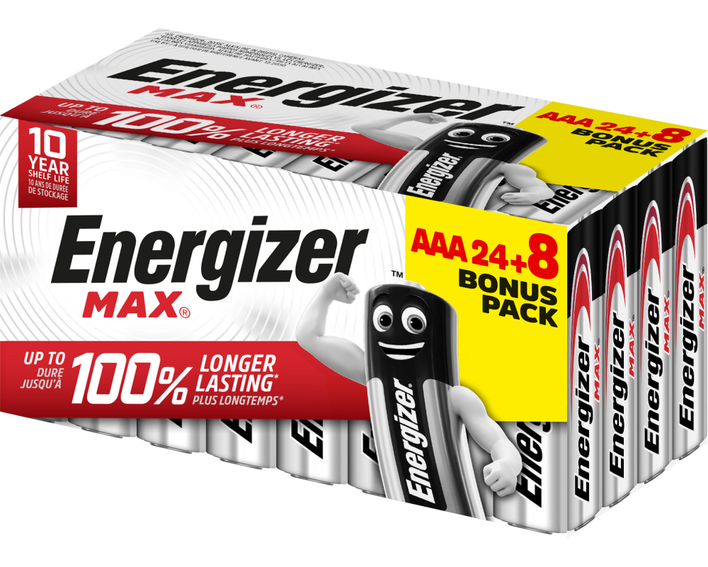 ENERGIZER Batterien Max E303711400 AAA/LR03 24+8 Stück