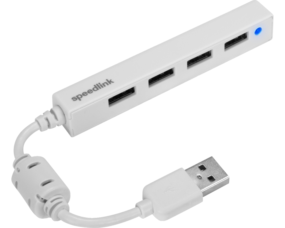 SPEEDLINK SNAPPY USB Slim Hub 2.0 SL140000W 4-port, passive, white