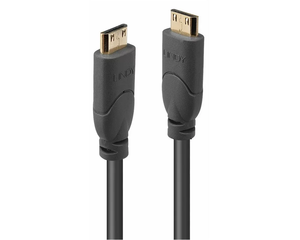 LINDY Video Cable, HDMI 2.0, MiniHDMI/C-MiniHDMI/C, 2m, anthrazit