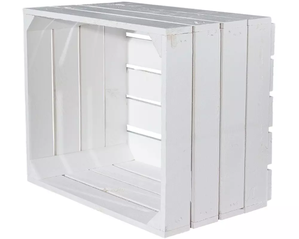 Holz Zollhaus Holzharasse Vintage Weiss 40 x 50 cm