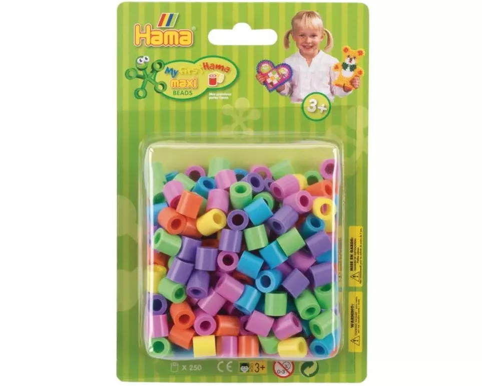 Hama Bügelperlen Maxi Pastell-Mix, 250 Stück