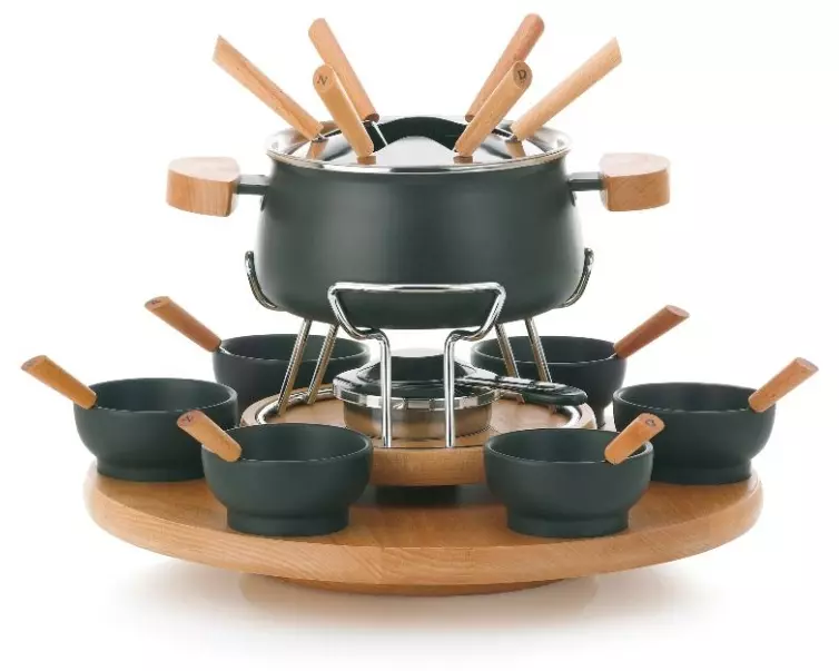 Kela Fleischfondue-Set Natura 23 Teile, Schwarz