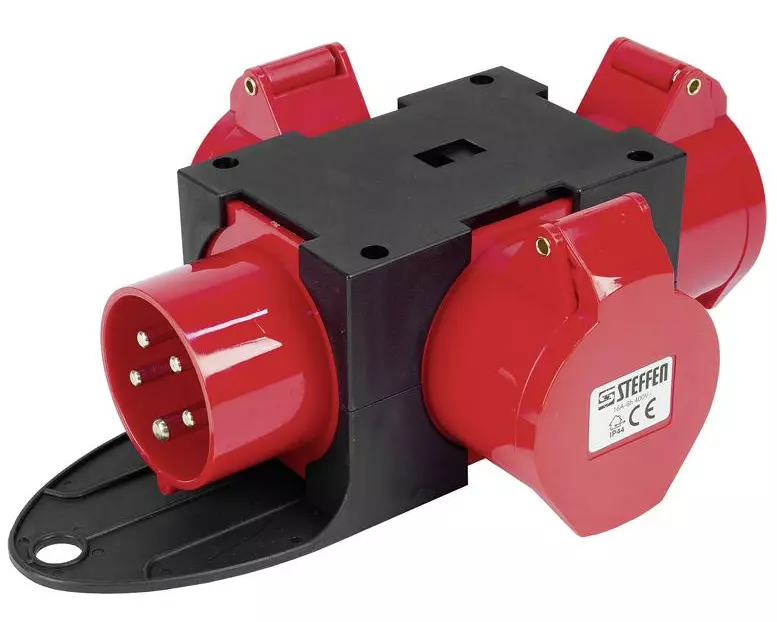 STEFFEN Verteiler CEE16/5 16 A 400 V schwarz rot