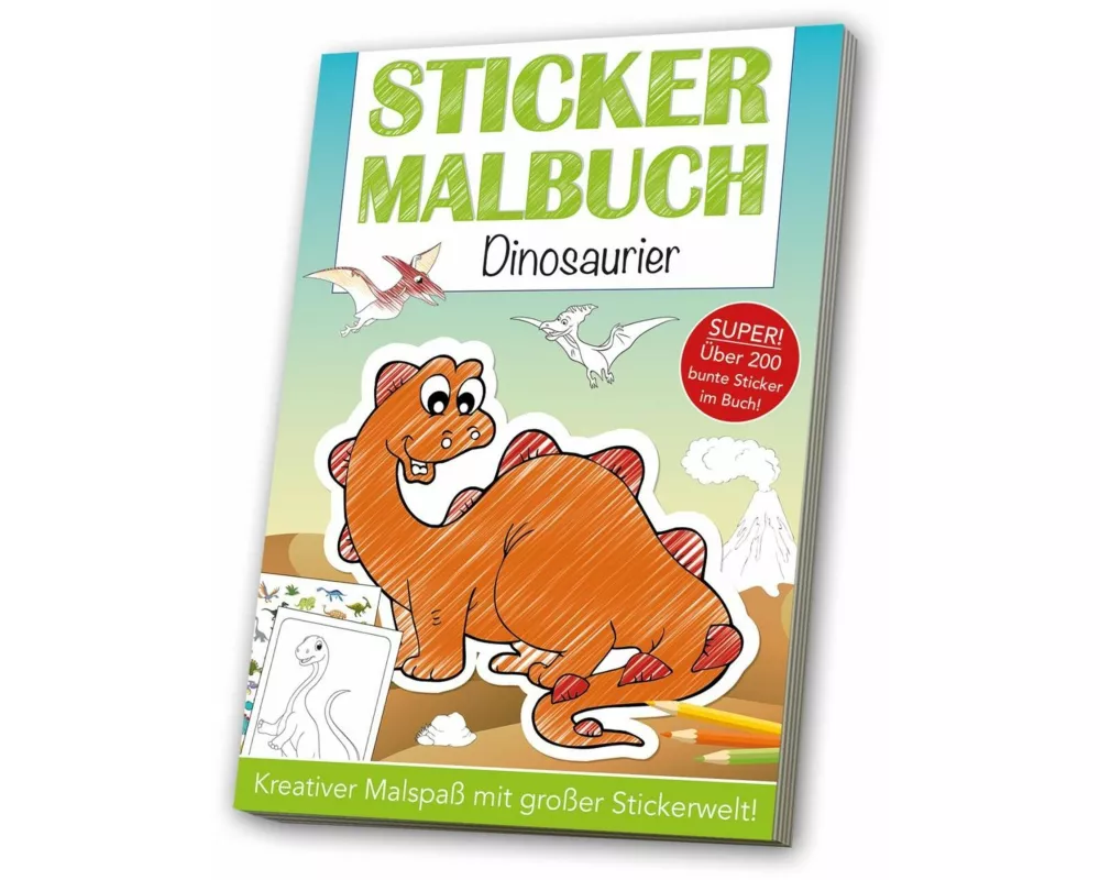 Stickermalbuch: Dinosaurier