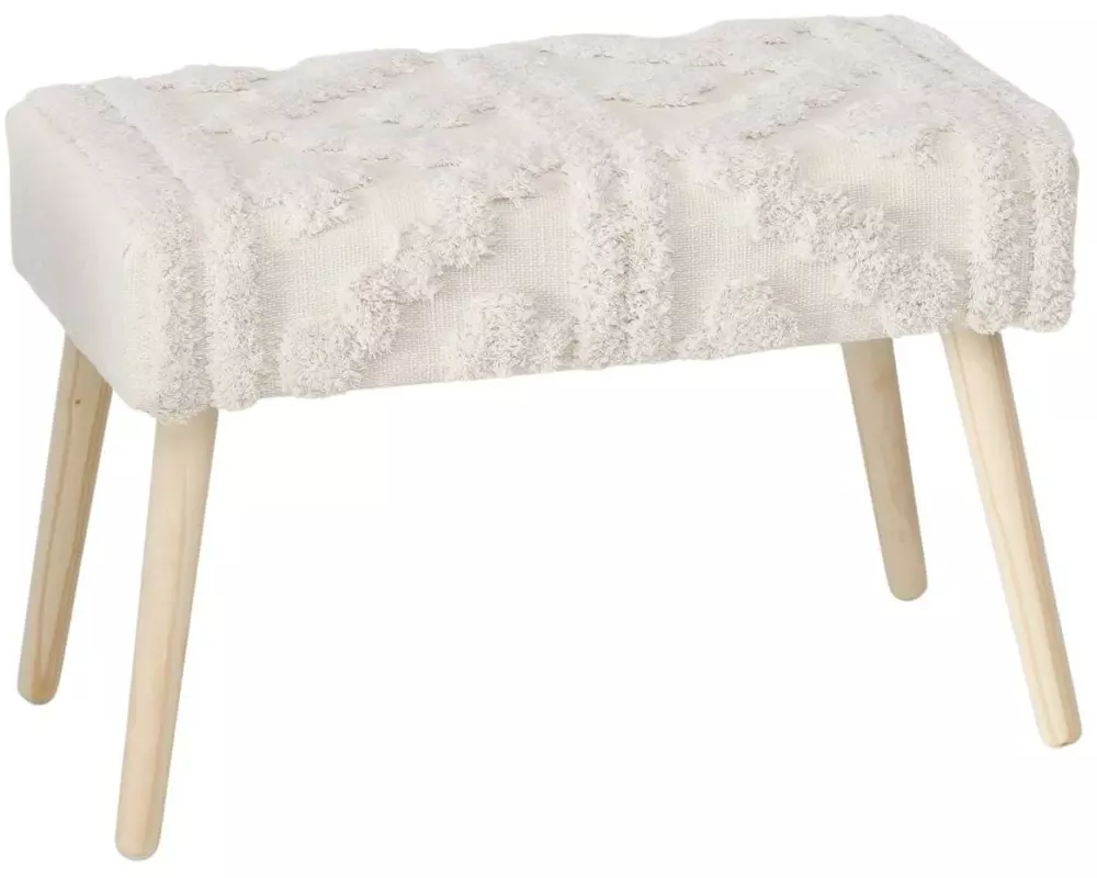 Boltze Hocker Kadi MDF/Kiefer, Natur, Cremeweiss