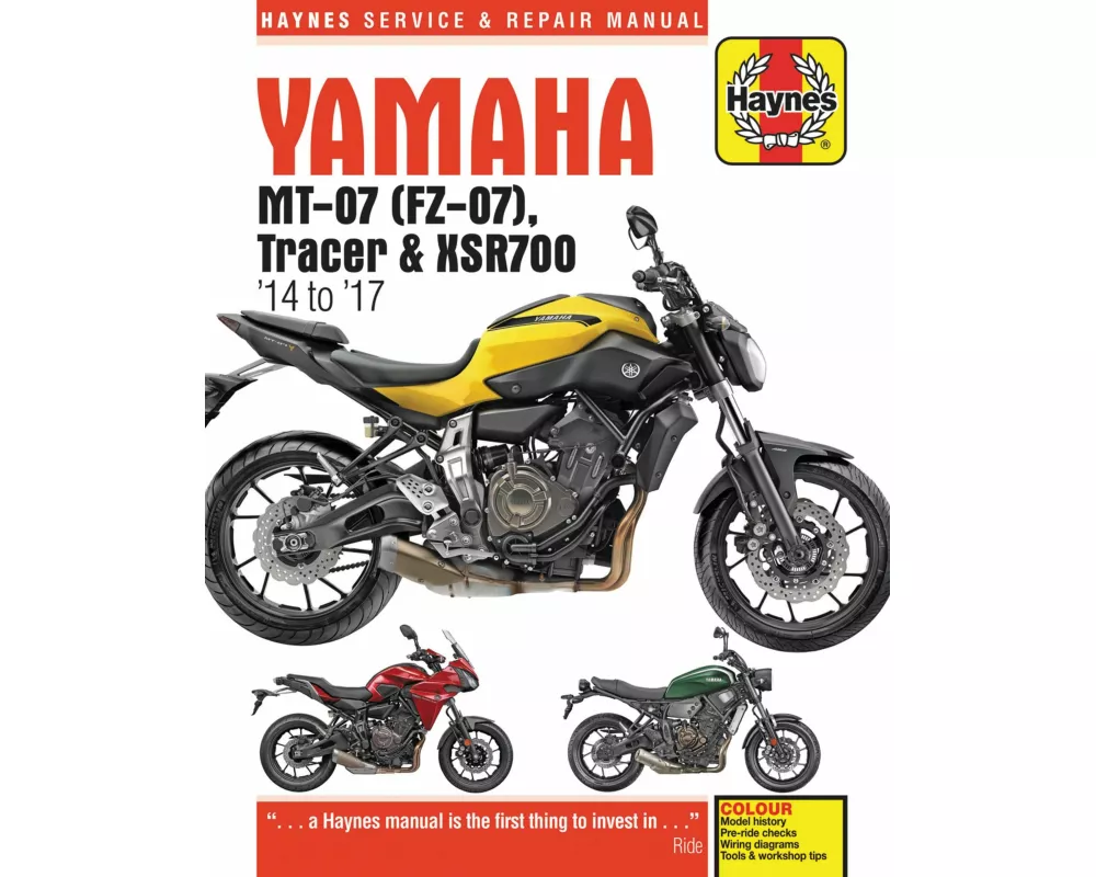 Yamaha MT-07, Tracer & XSR700 (14 to 17) Haynes Repair Manual