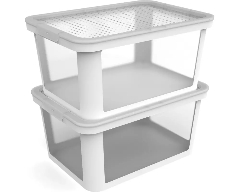 Rotho Aufbewahrungsbox ALBRIS Hellgrau 2 tlg.