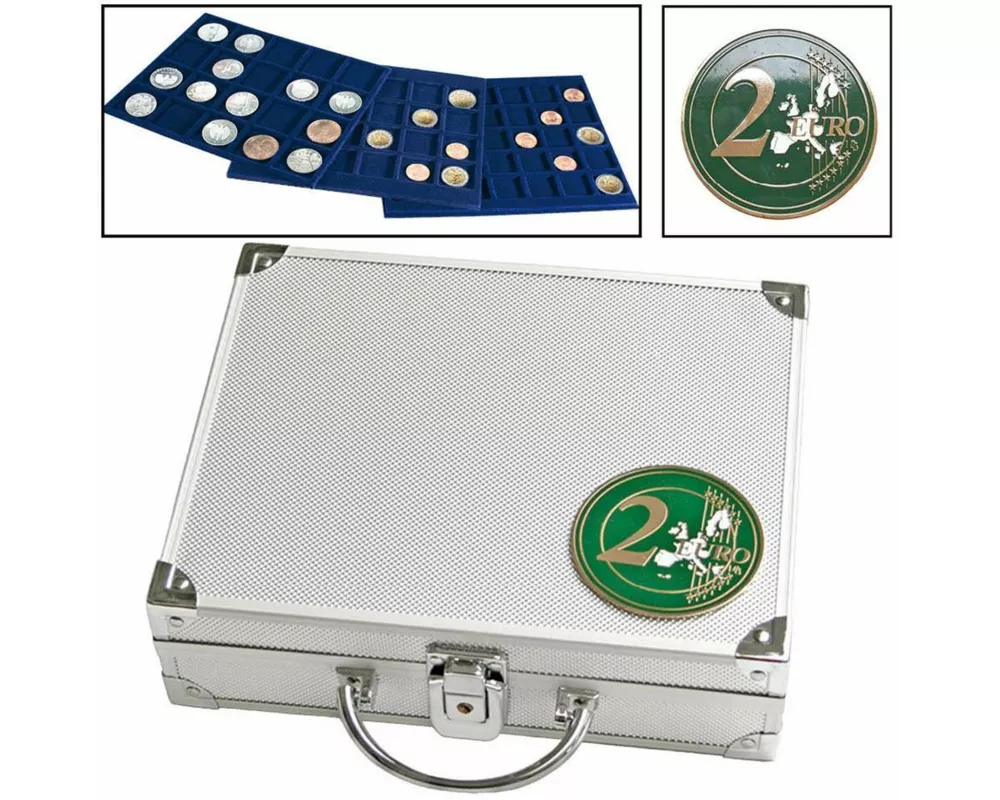 Alu-Münzkoffer für 2-Euro-Münzen