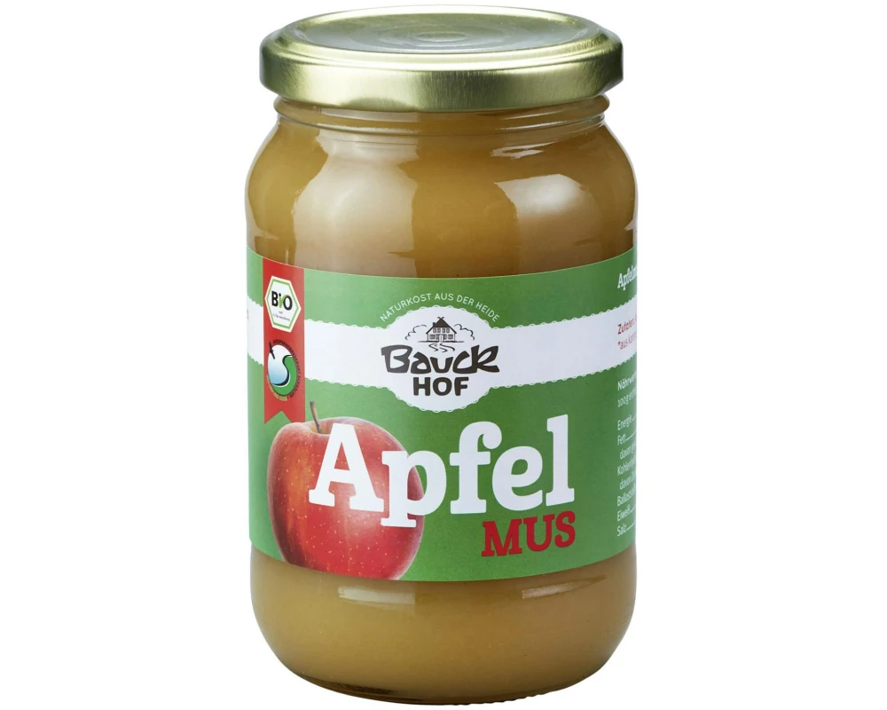 Bauck Mühle Glas Bio Apfelmus mit Apfeldicksaft gesüsst 360 g
