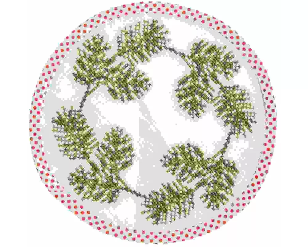 Stickpackung Gezählter Kreuzstich, RunderUntersetzer,Tannenzweige