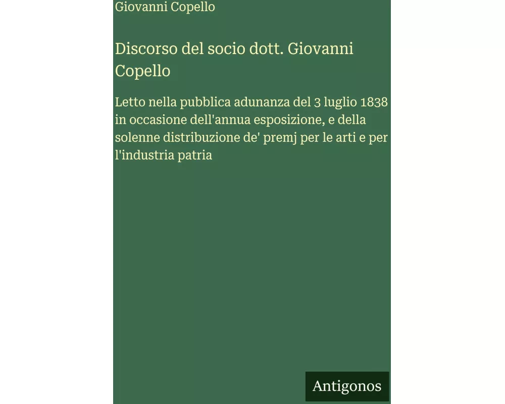 Discorso del socio dott. Giovanni Copello