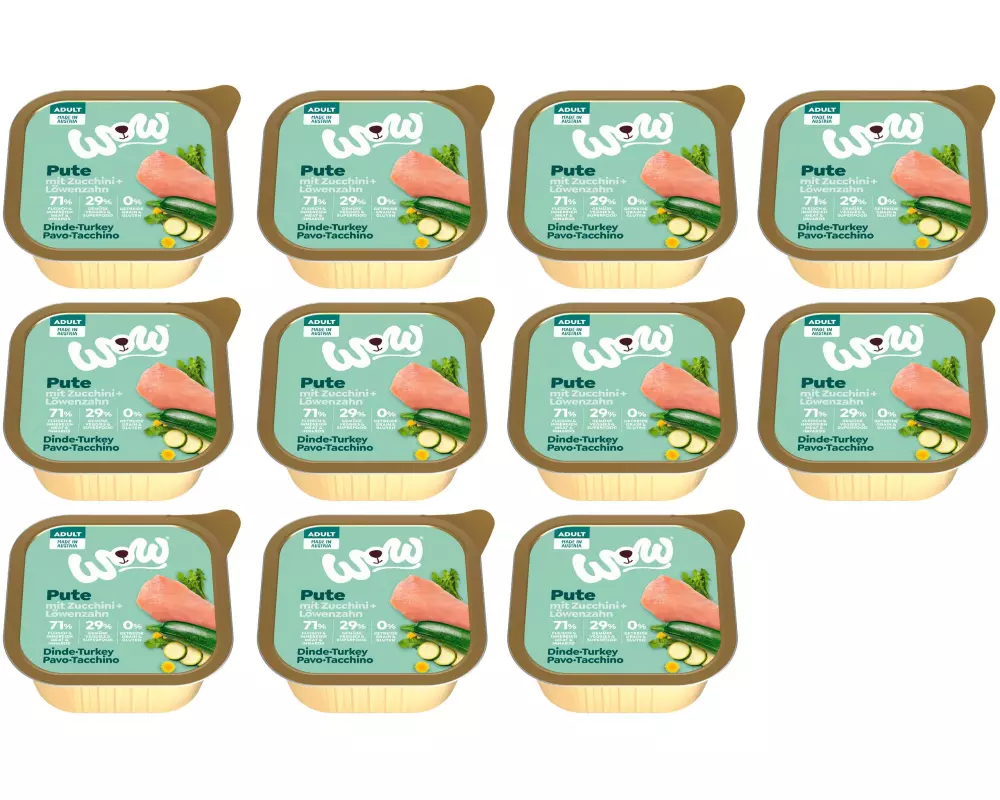 WOW Nassfutter Adult Truthahn Schale, 11 x 150 g