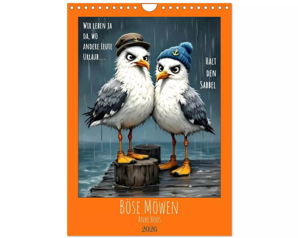 Böse Möwen (Wandkalender 2026 DIN A4 hoch), CALVENDO Monatskalender