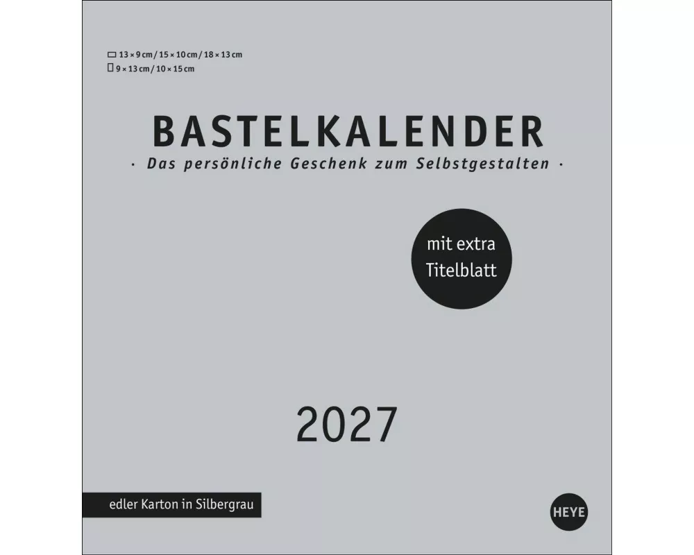 Premium-Bastelkalender silbergrau mittel 2027