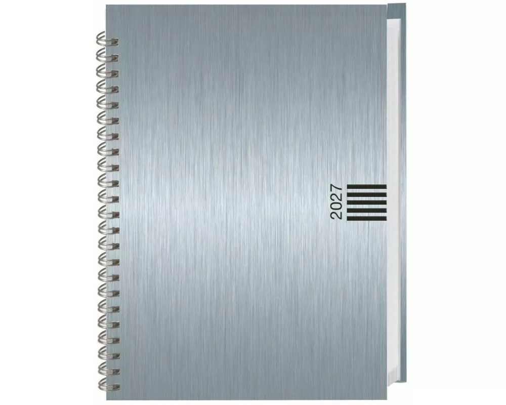 Wochen-Cheftimer A5, Alu silber 2027