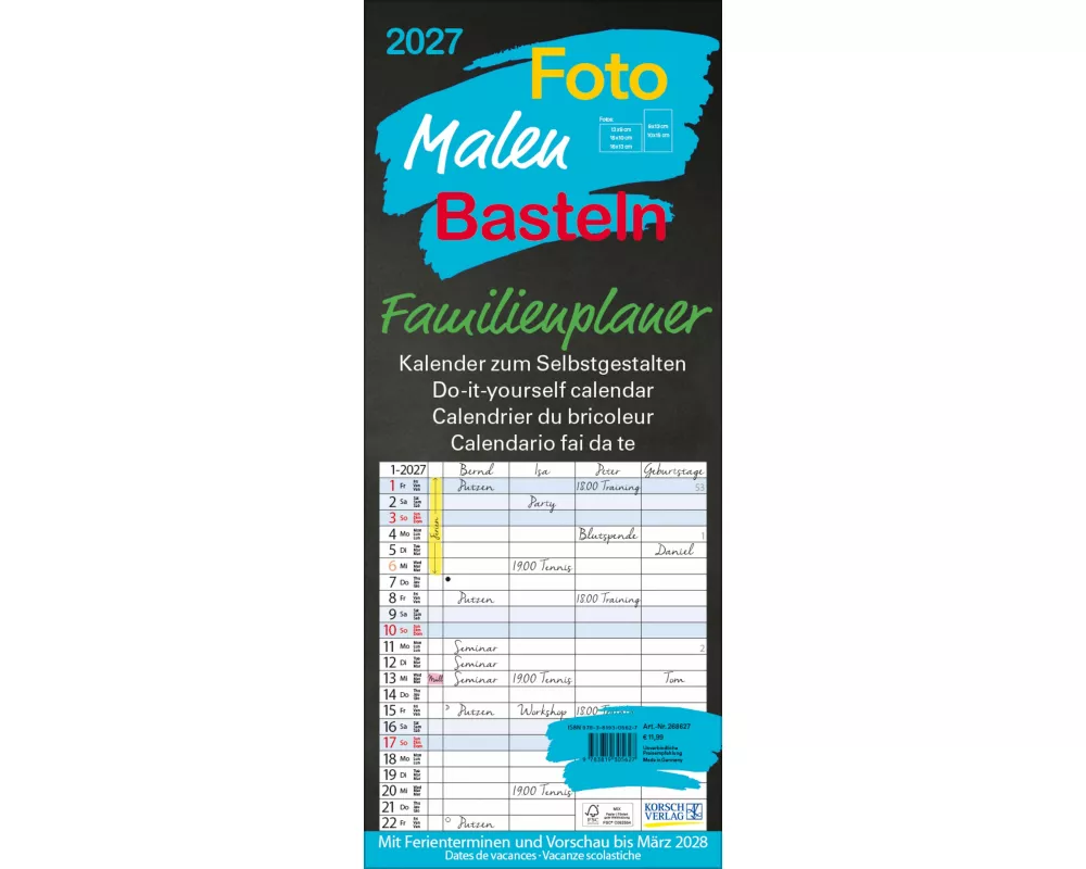 FMB Familienplaner schwarz 2027