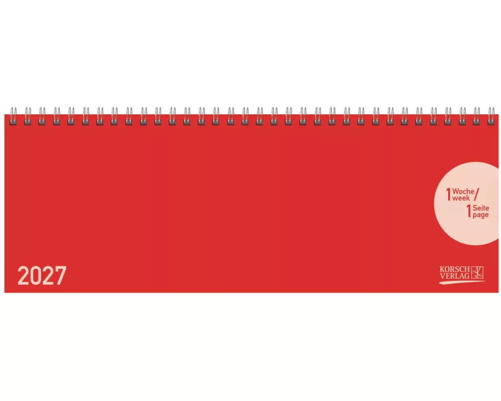 Tischquerkalender Classic Colourlux rot 2027