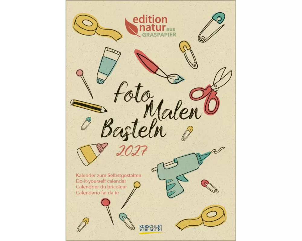 Foto-Malen-Basteln Bastelkalender A4 Graspapier 2027