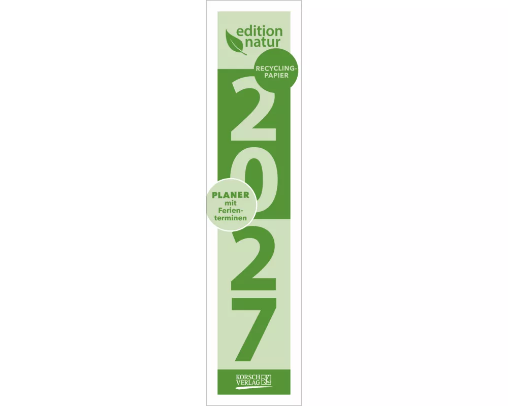 Streifenplaner Compact Dunkelgrün 2027 aus Recyclingpapier