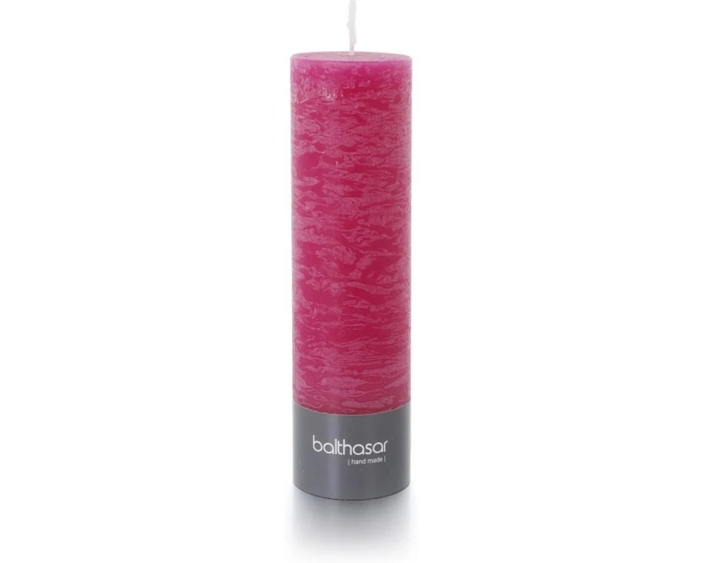 balthasar Zylinderkerze 20 cm x 6 cm, Rosa/Himbeer, 1 Stück