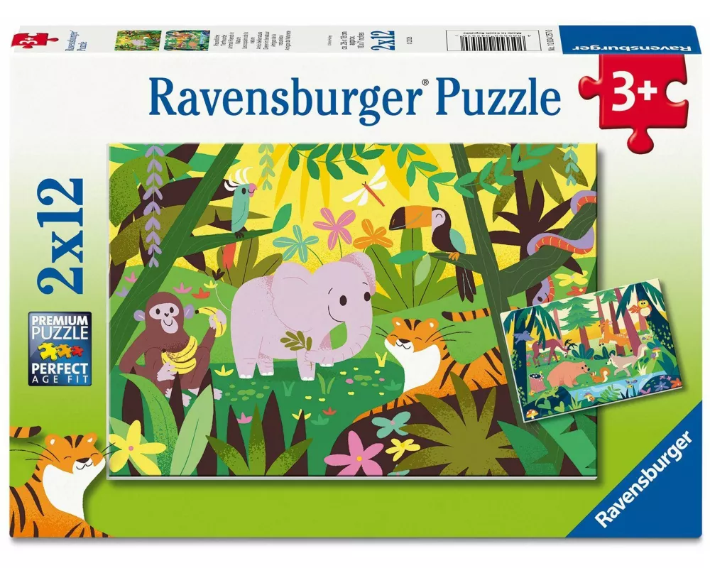 Kinderpuzzle 2x12 Teile - Freundliche Tierfreunde