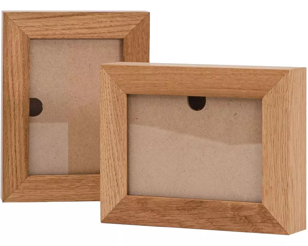 JAMU Bilderrahmen für Kinderzeichnungen 2 Stück, Eiche, A6