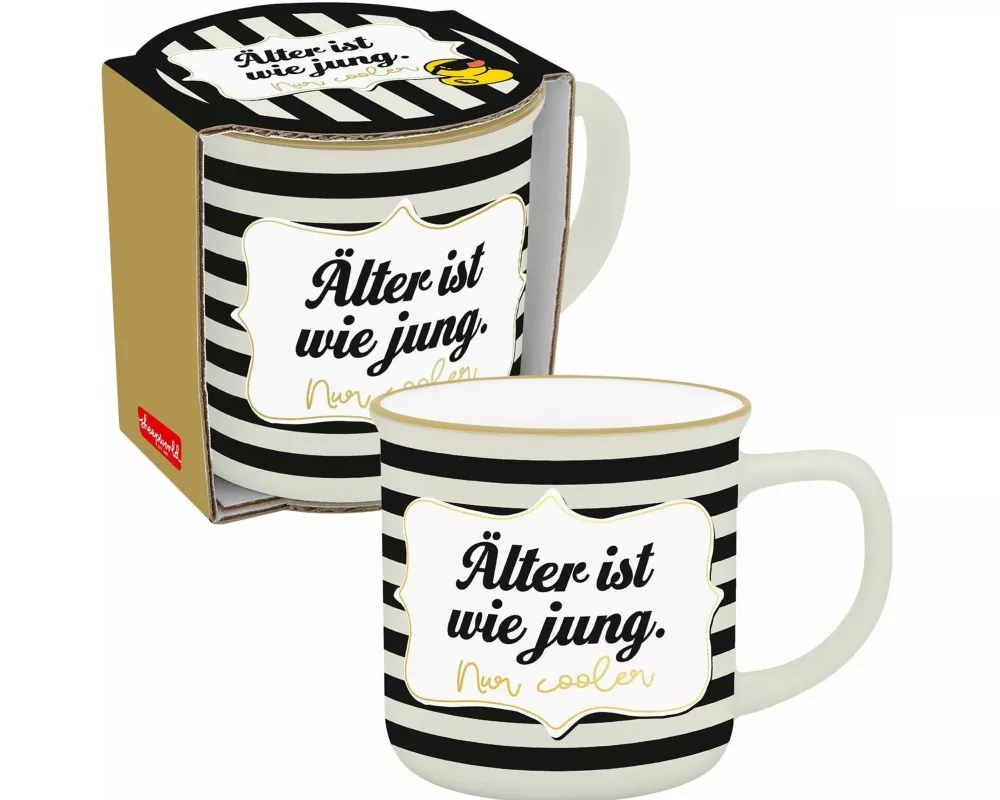 Sheepworld Becher mit Motiv Ente und Spruch "Älter"